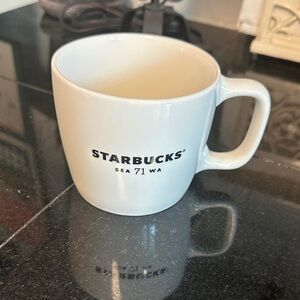 Starbucks Cream Mug with Black Logo/ 12 fluid oz.